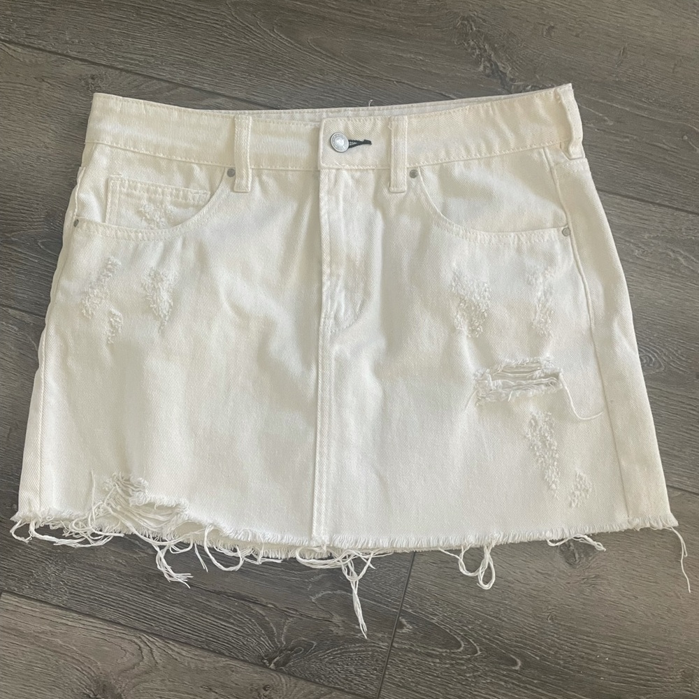 PACSUN white denim mini skirt